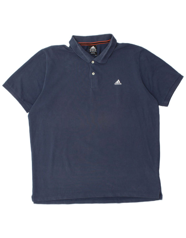 Tricou polo ADIDAS Climalite pentru bărbați 2XL, bumbac bleumarin