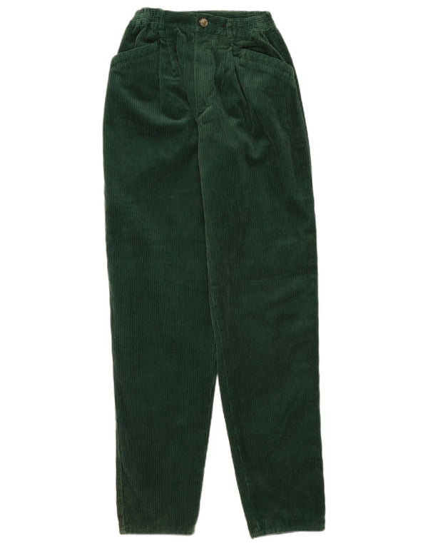 Pantaloni vintage pentru femei subțiri din velur IT 42 Medium W28 L31 Bumbac verde