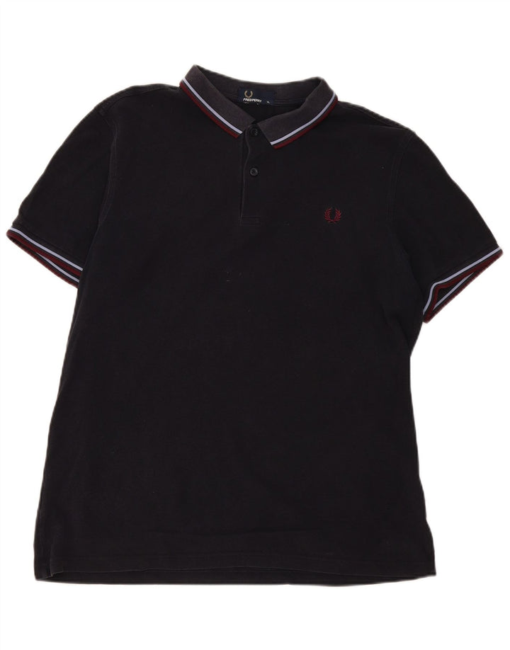 Cămașă polo pentru bărbați Fred Perry XL bleumarin cu dungi