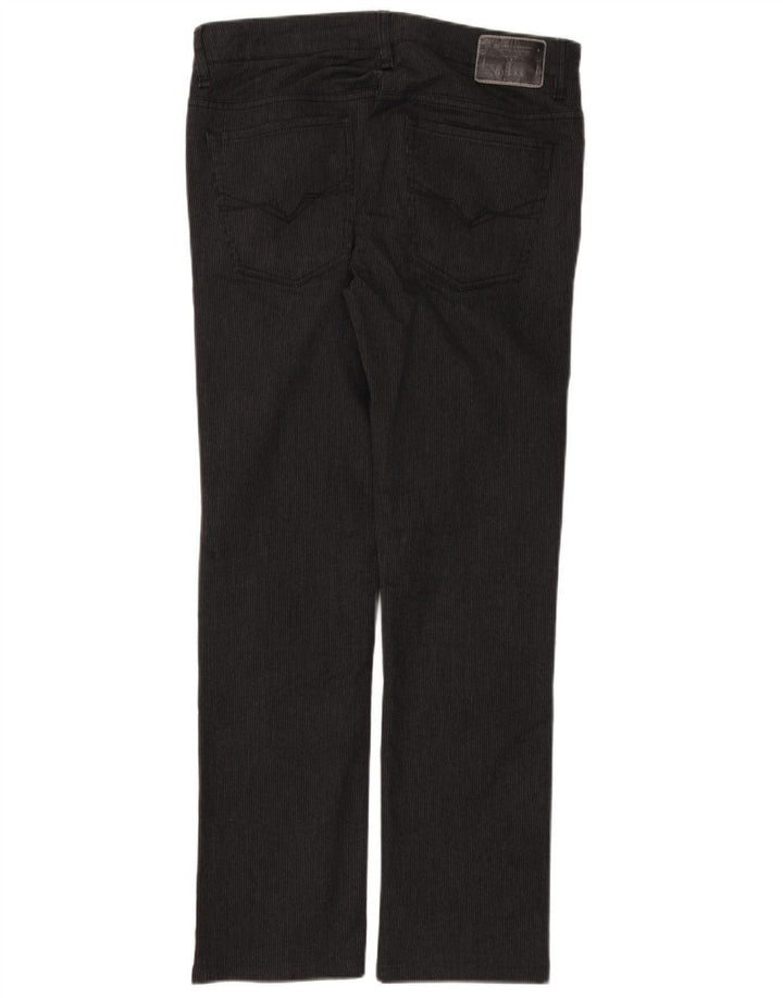 Pantaloni casual drepti pentru bărbați GUESS L32 L30 bumbac negru cu dungi