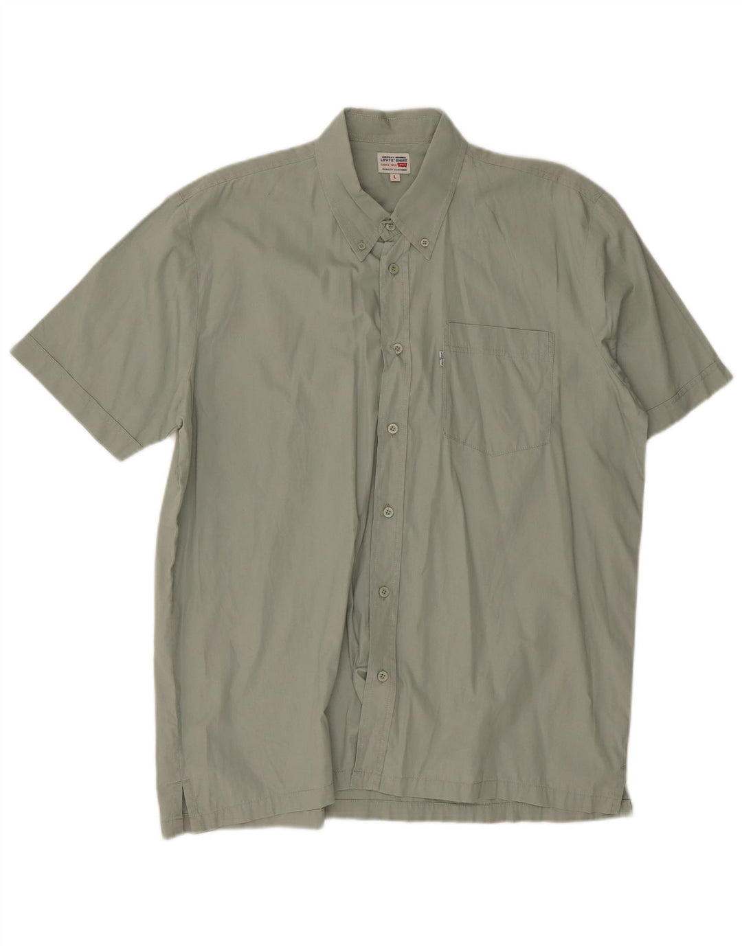 Cămașă cu mânecă scurtă Levi's pentru bărbați, bumbac verde mare