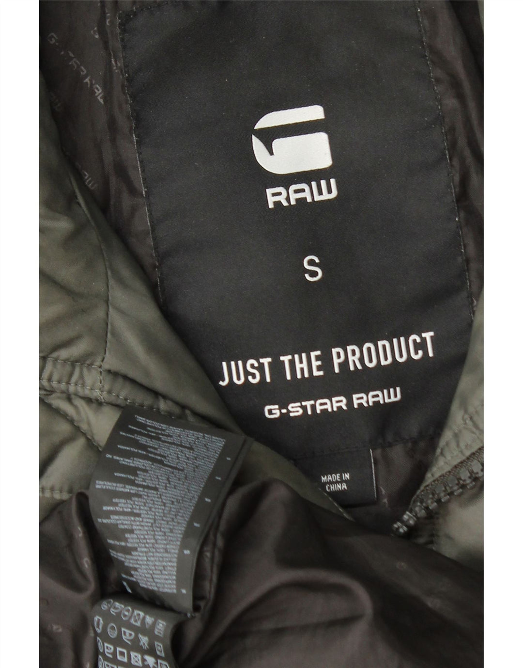 Jachetă matlasată cu glugă G-Star pentru bărbați UK 36 Poliamidă kaki mică