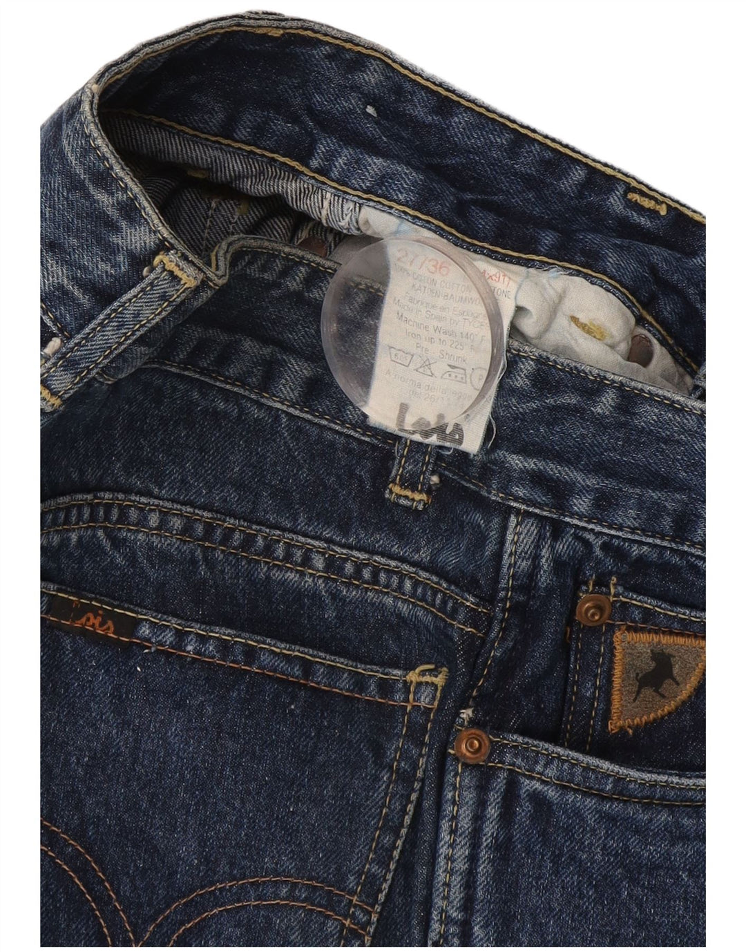 Blugi drepti distressed pentru femei Lois W27 L36 bumbac albastru