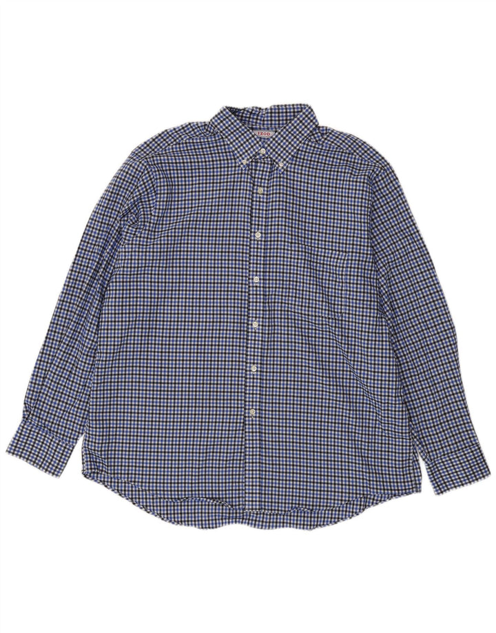 Cămașă pentru bărbați Izod Mărimea 17 17 1/2 XL Bumbac cu check albastru