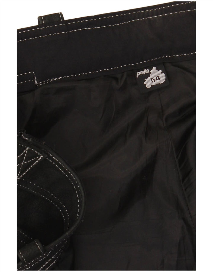 POLO Pantaloni Moto Racer din piele pentru bărbați IT 54 XL W38 L33 Negru