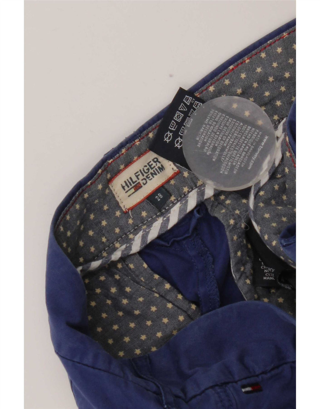 Pantaloni scurți chino Tommy Hilfiger pentru femei W28, bumbac albastru mediu
