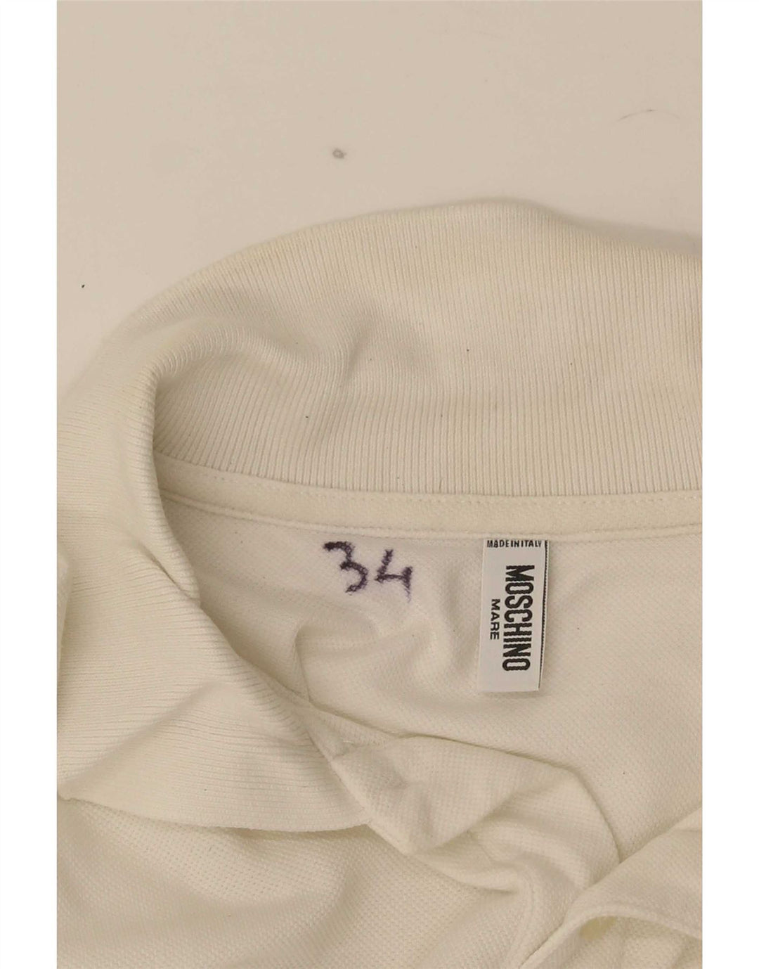 Tricou polo Moschino pentru bărbați, bumbac alb mediu