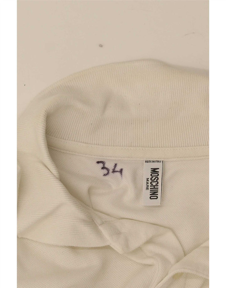 Tricou polo Moschino pentru bărbați, bumbac alb mediu