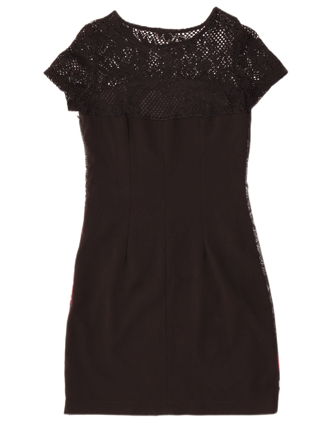 Rochie Desigual pentru dama cu teacă grafică EU 38 Medium Black Floral
