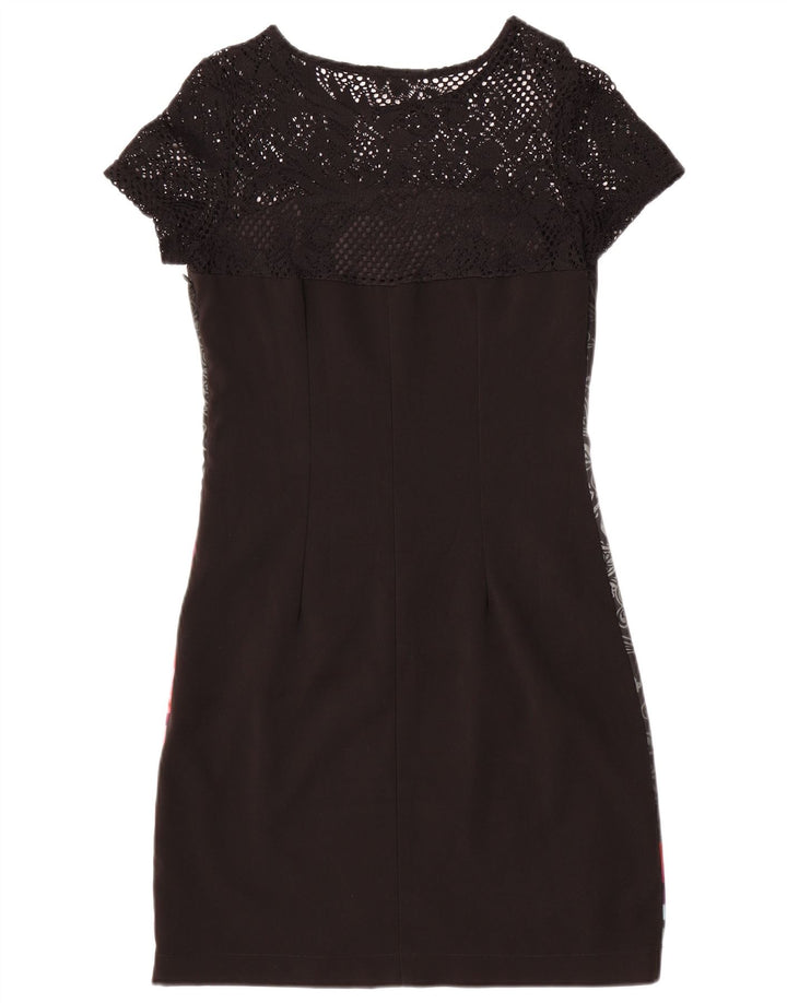 Rochie Desigual pentru dama cu teacă grafică EU 38 Medium Black Floral