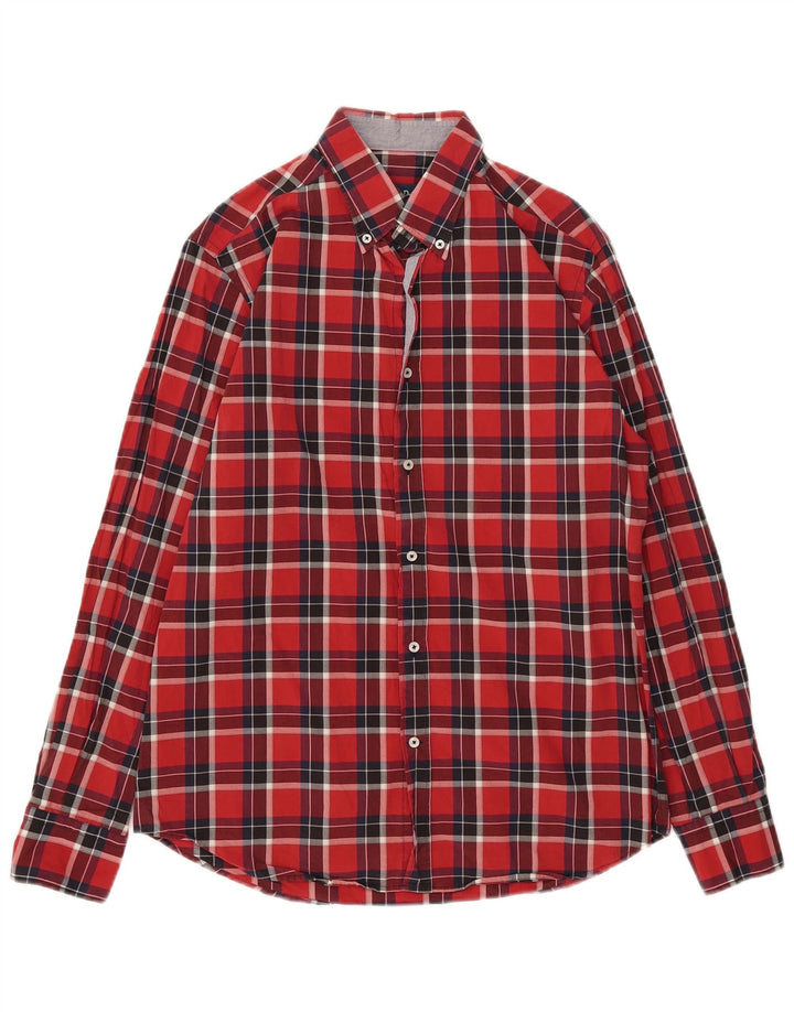Cămașă de flanel pentru bărbați Massimo Dutti, cu carouri mari, roșii
