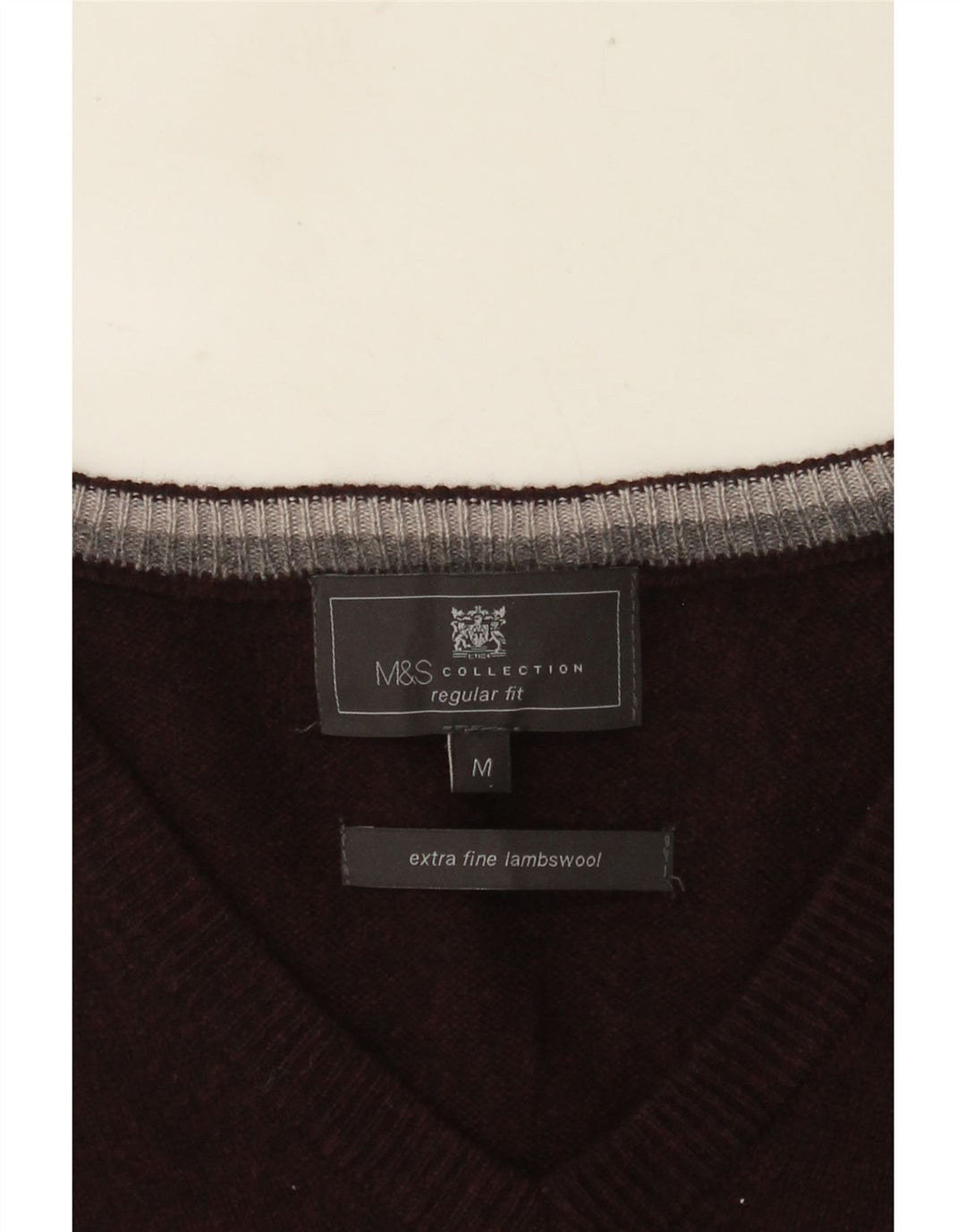 Marks & Spencer Mens Regular Fit Vest Tank Top Medium Burgundy Lambswool