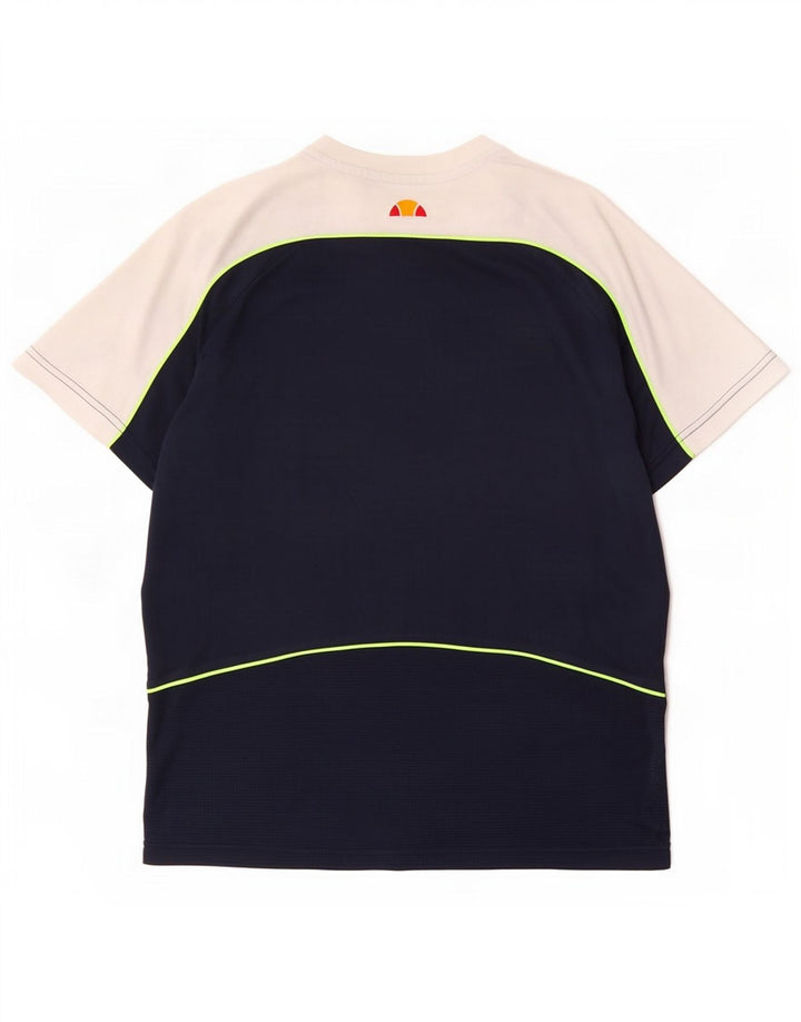 Tricou cu grafică pentru bărbați Ellesse Top mic, bleumarin, poliester color bloc