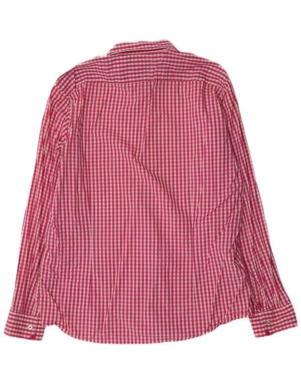 Cămașă pentru bărbați Hugo Boss Regular Fit XL, bumbac vichy roz