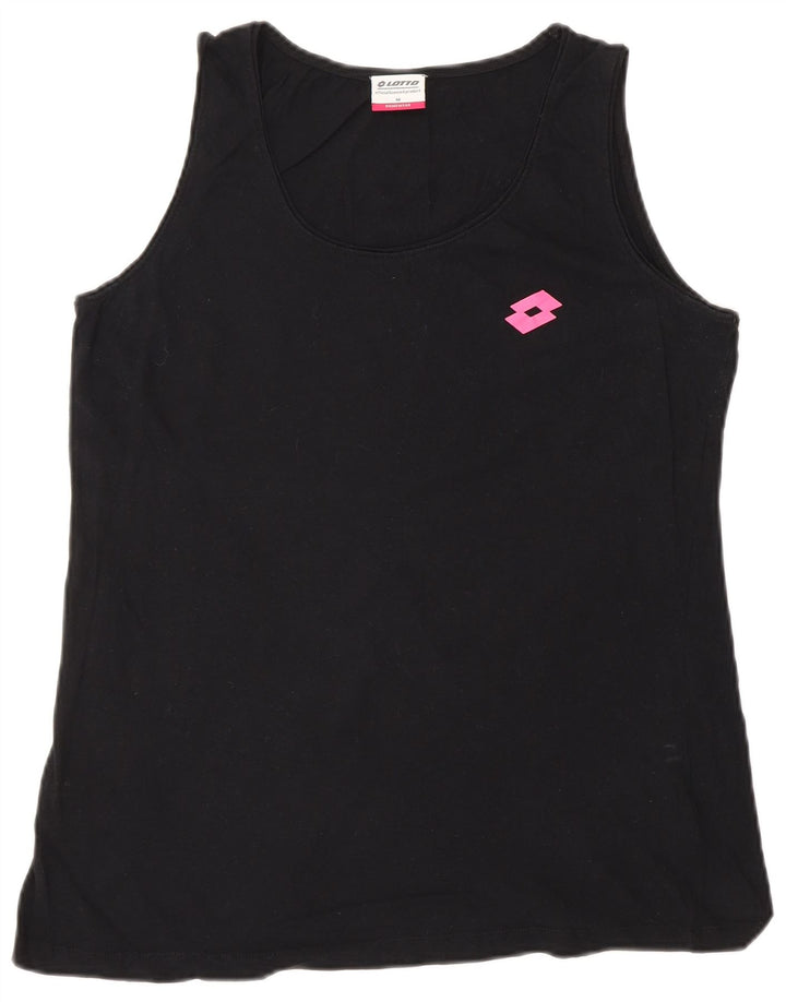 LOTTO Vest Vest Top pentru femei UK 14 Medium Black Bumbac