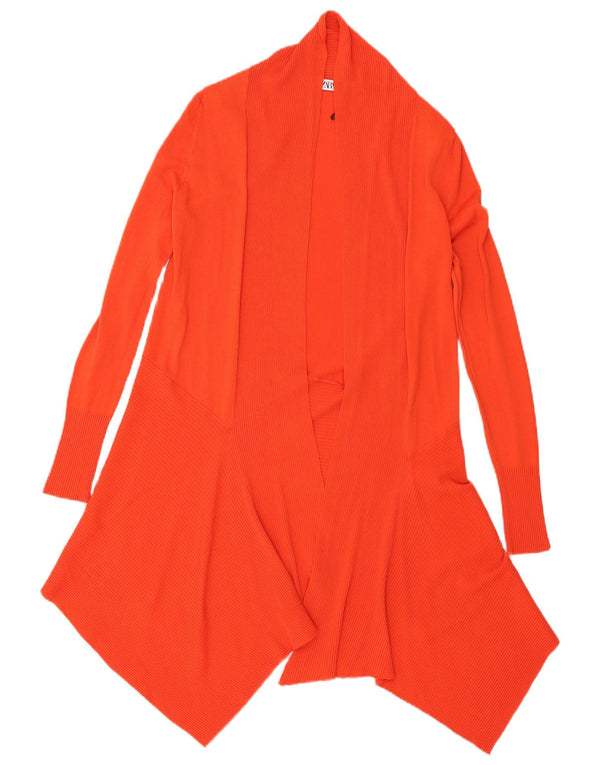 Pulover cardigan asimetric pentru femei Zara UK 10 mic portocaliu viscoză
