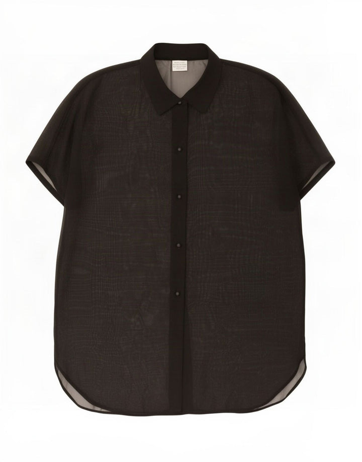 Bluză cămașă supradimensionată pentru femei Benetton UK 14 Medium Black