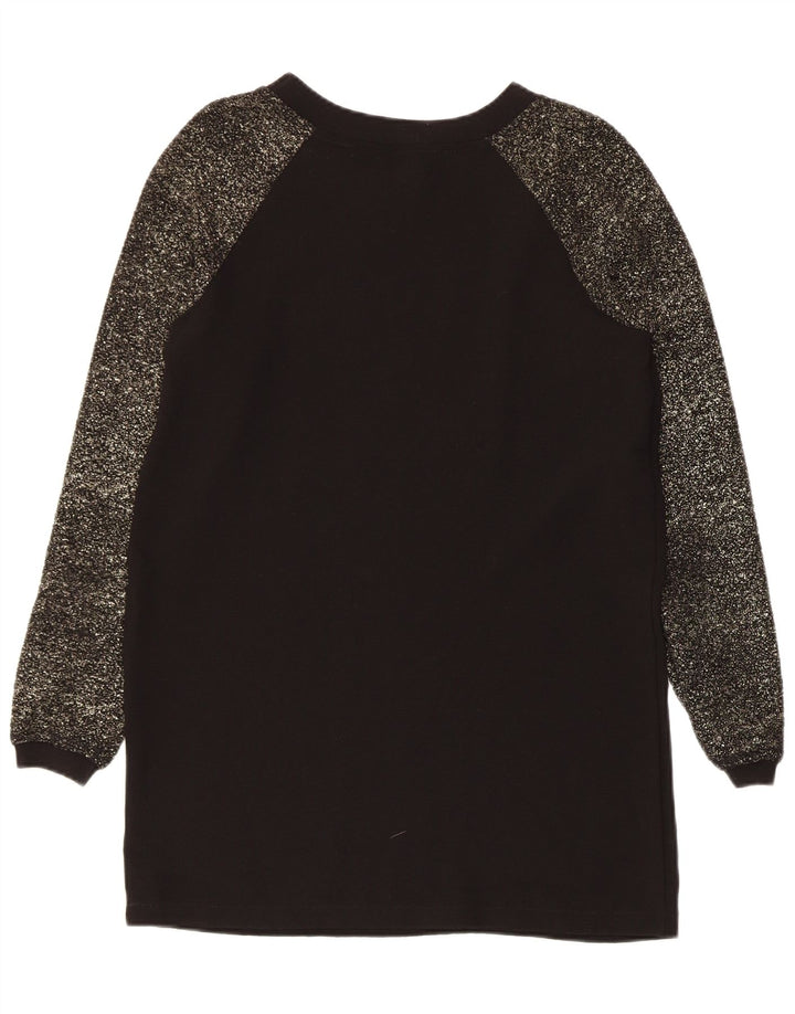 MARKS & SPENCER Womens Boat Neck Jumper Sweater UK 12 Medium Black Flecked