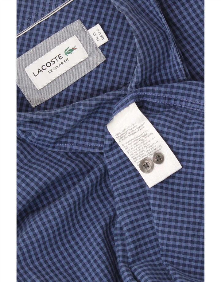Cămașă Lacoste pentru bărbați, cu ajustare normală, mărimea 43, mare, albastru, din bumbac