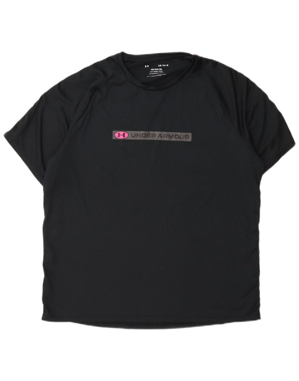 Tricou grafic Under Armour pentru bărbați Top mare din poliester negru