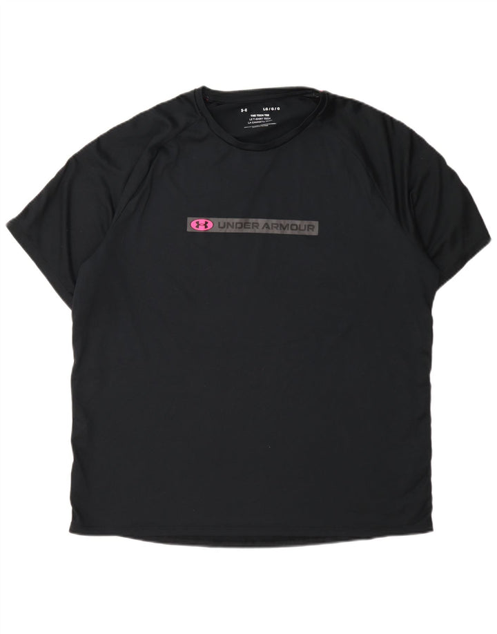 Tricou grafic Under Armour pentru bărbați Top mare din poliester negru