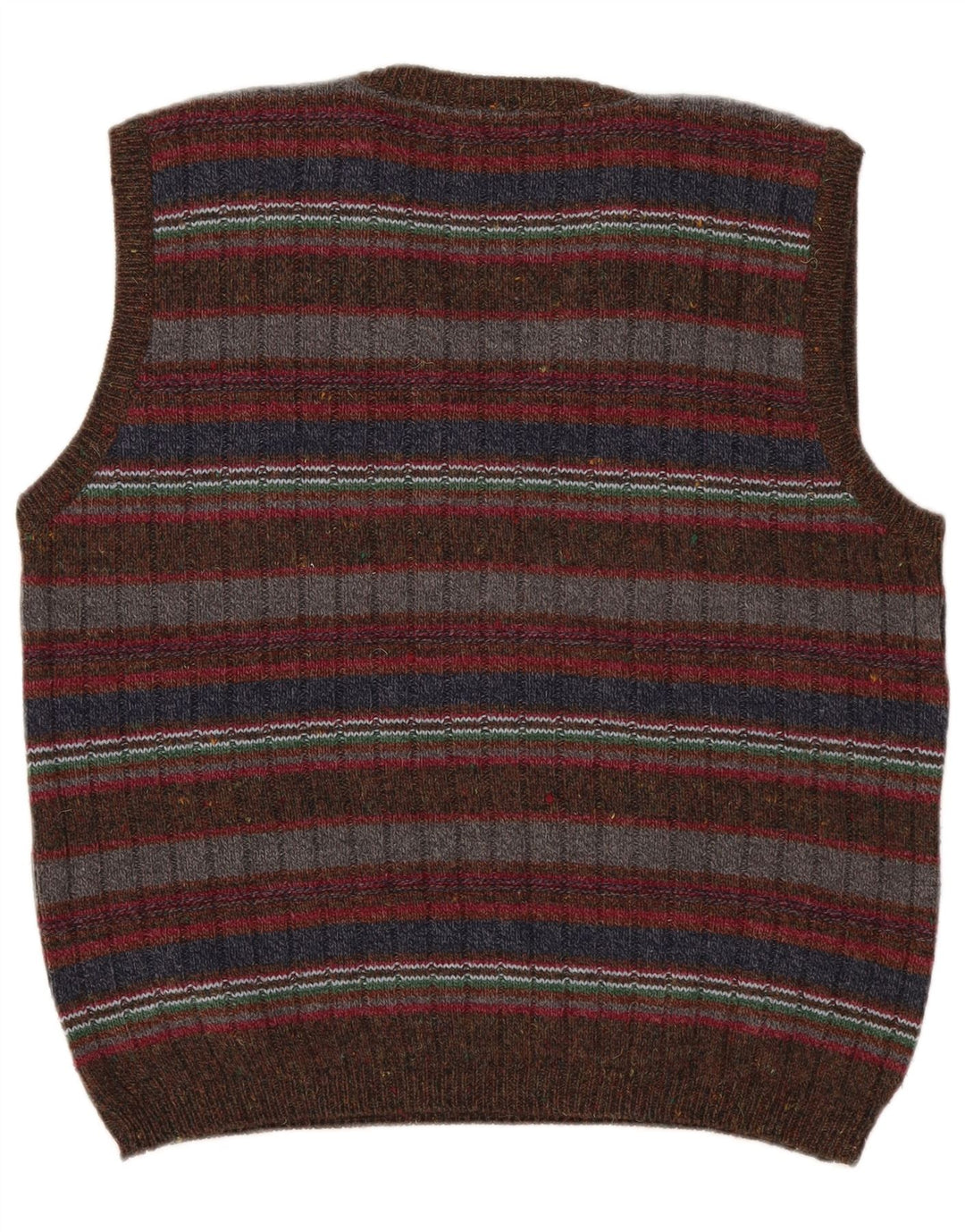 Osvaldo Bruni Mens Vest Tank Top Lână cu dungi multicolore medie