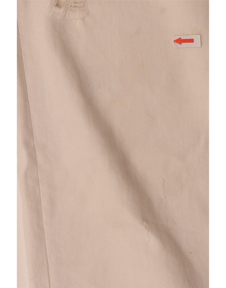 Blugi Distressed Straight pentru Damă Zara EU 44 XL W34 L28 Alb