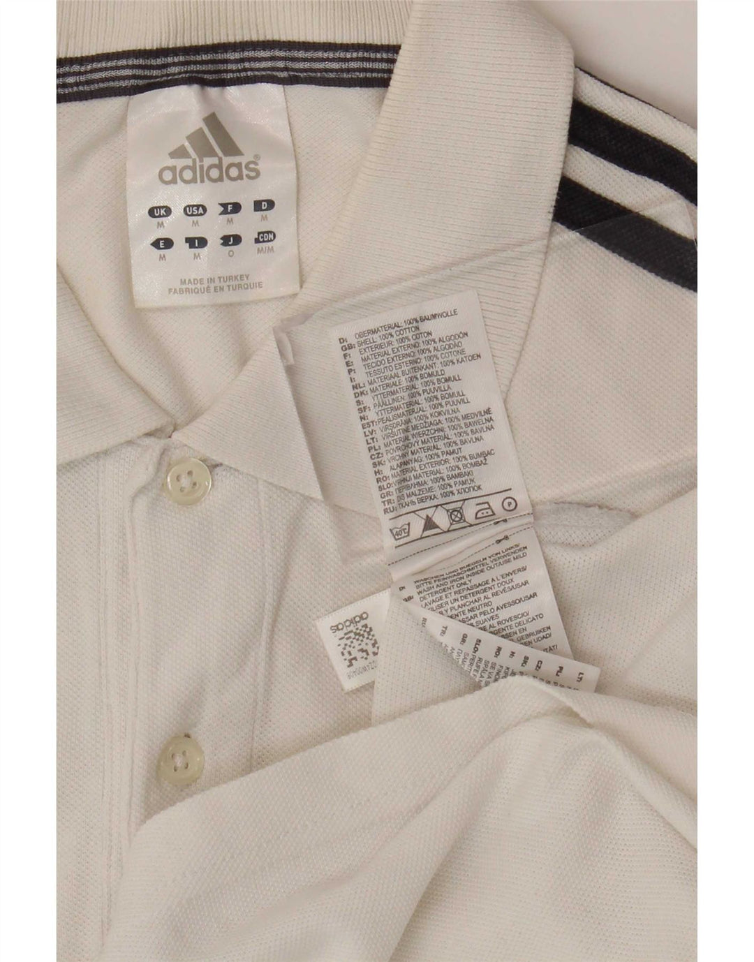Tricou polo Adidas pentru bărbați, bumbac alb mediu