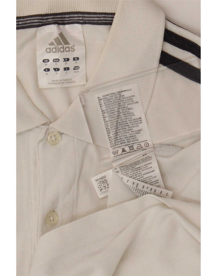 Tricou polo Adidas pentru bărbați, bumbac alb mediu