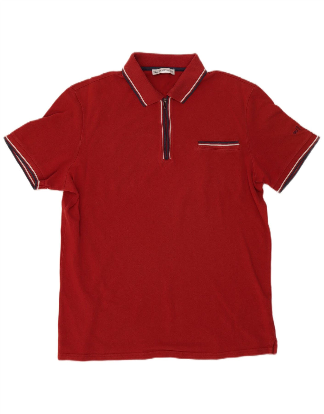 Tricou polo Trussardi pentru bărbați 2XL cu dungi roșii