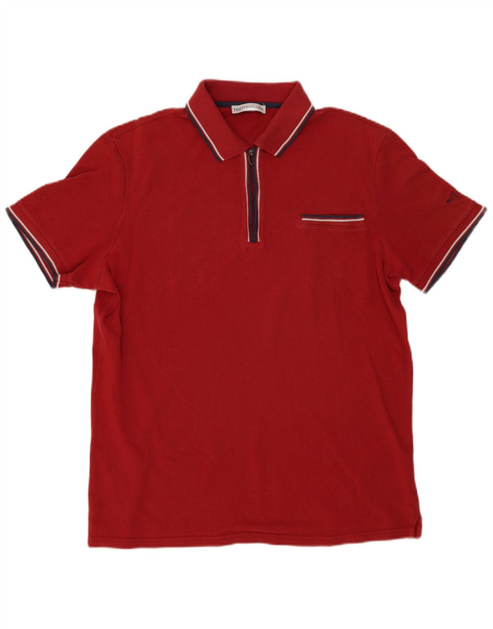 Tricou polo Trussardi pentru bărbați 2XL cu dungi roșii