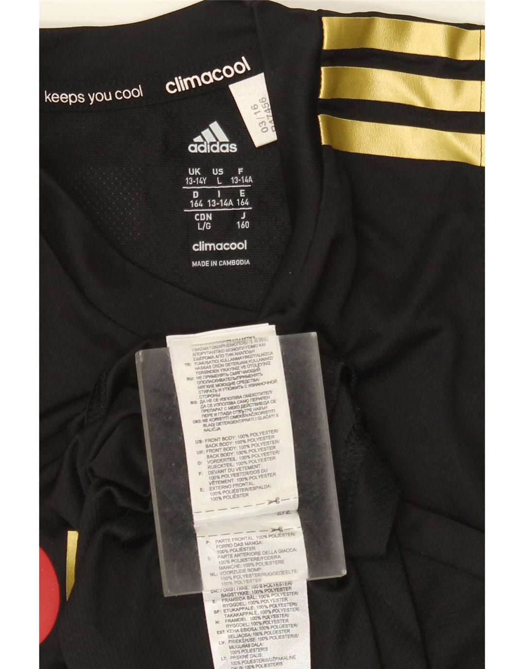 Vesta cu grafică Adidas pentru băieți Canada Top 13-14 ani poliester negru