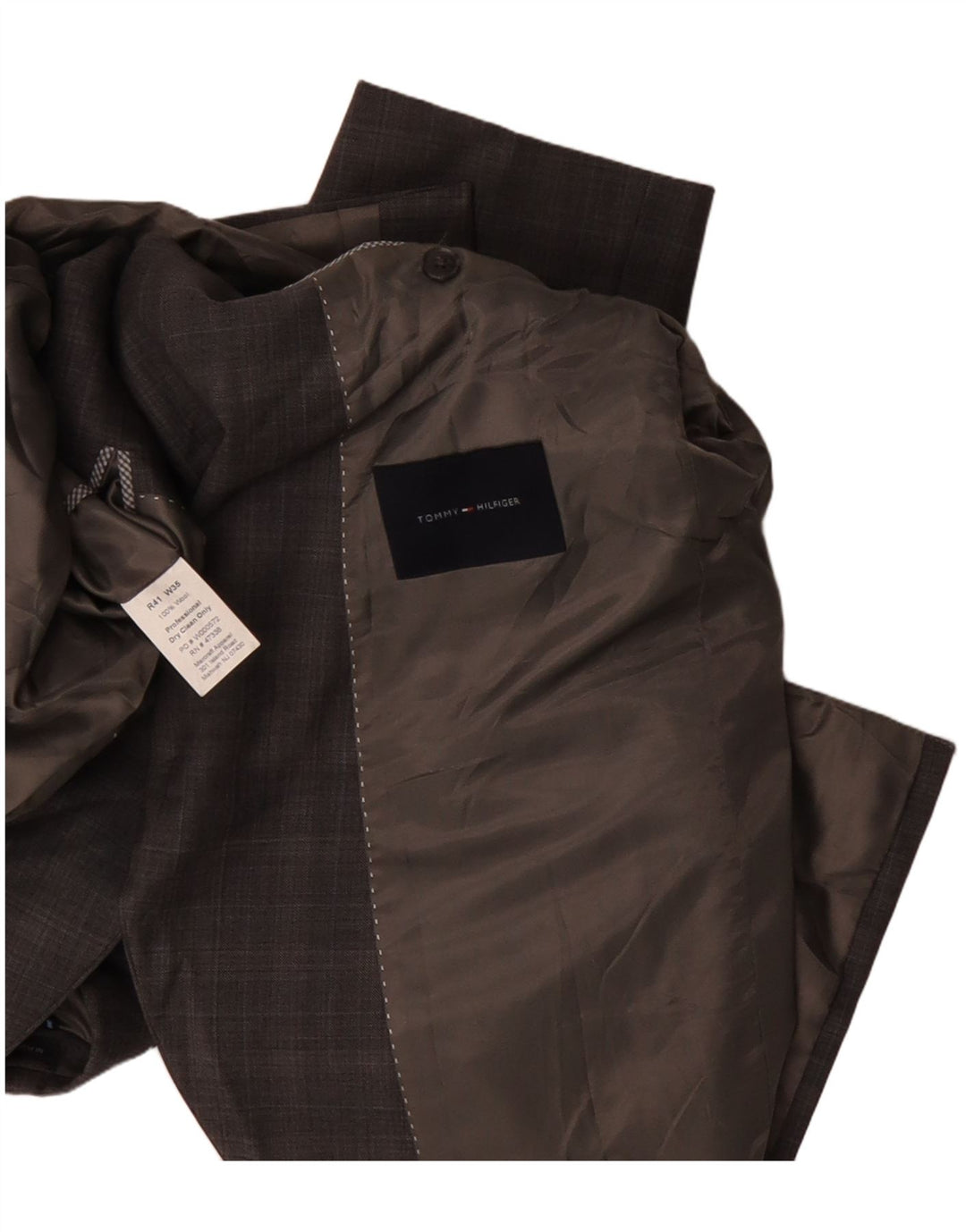 Jachetă pentru bărbați Tommy Hilfiger, cu 2 nasturi, US 41, lână în carouri maro mare