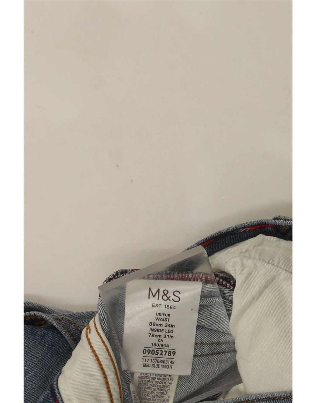 Blugi slim pentru bărbați Marks & Spencer W34 L31 Bumbac albastru