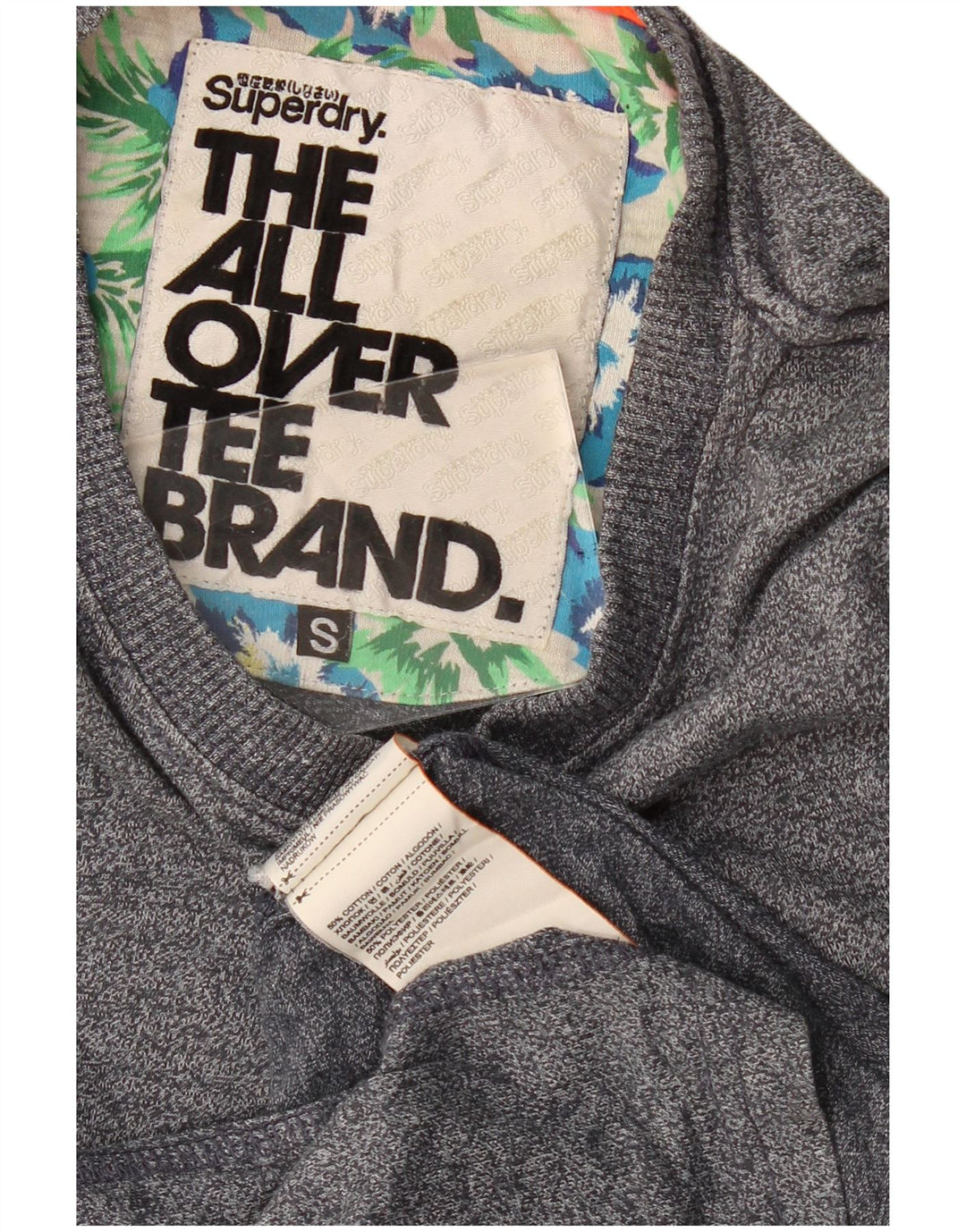 Tricou Superdry pentru bărbați Top mic, gri, bumbac cu pete