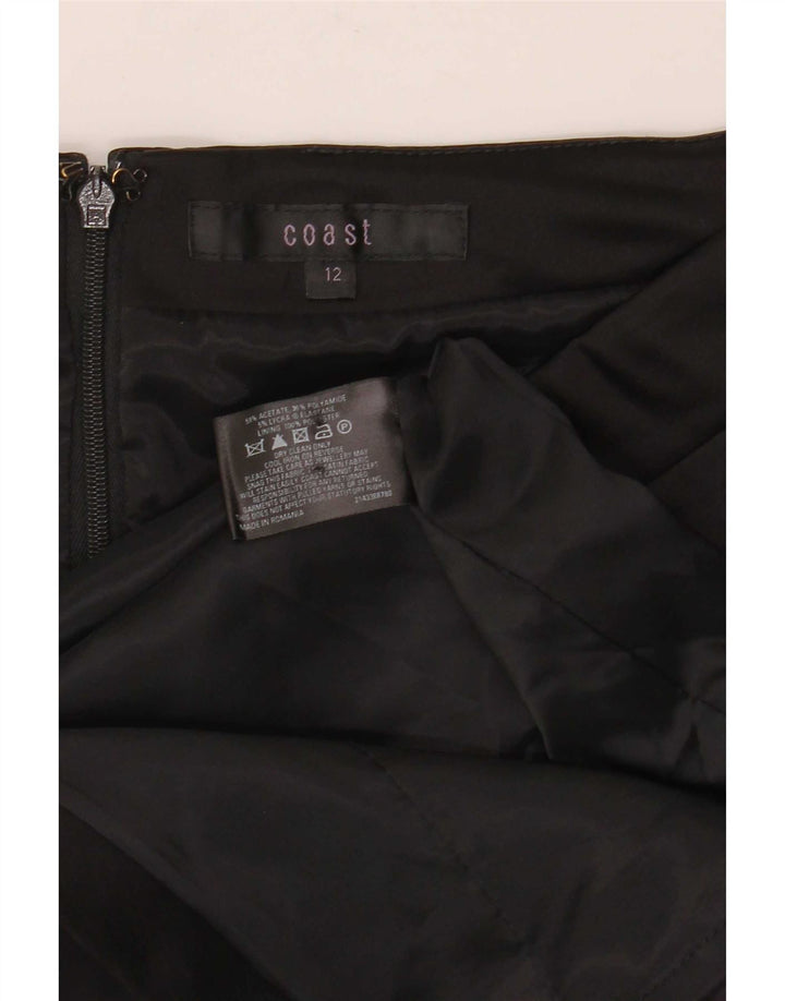 Rochie Coastă pentru femei, cu umăr dezactivat, UK 12 Medium Black Acetat