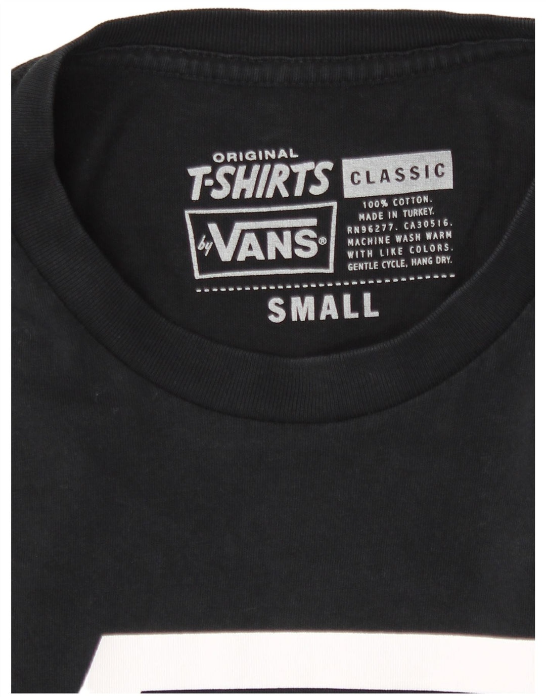 Tricou grafic clasic Vans pentru bărbați Top mic, negru, bumbac