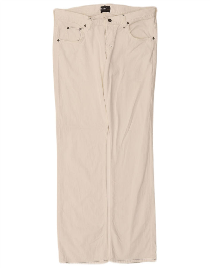 Blugi Lee Knox Straight pentru bărbați W36 L34 Bumbac alb