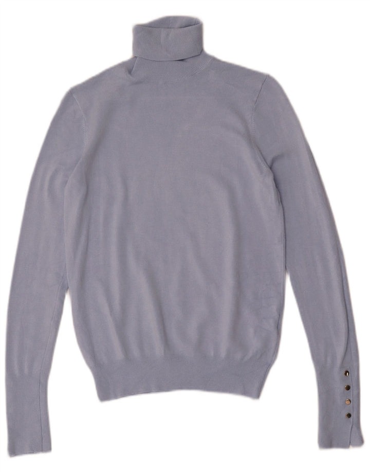 Pulover pentru femei cu gât rulat Zara UK 10 mic albastru viscoză