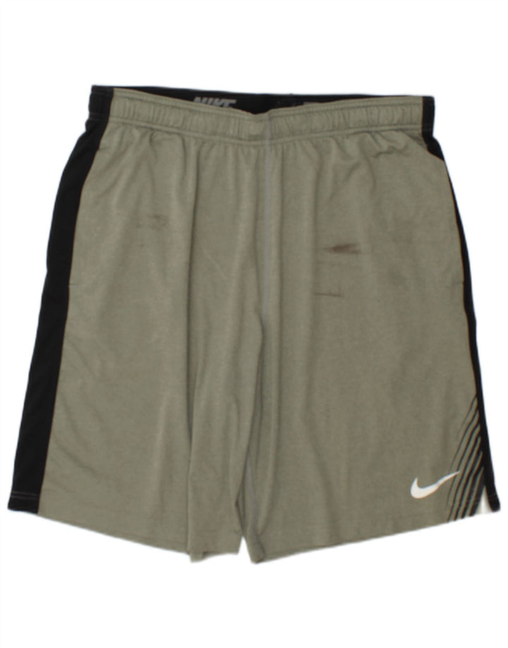 Pantaloni scurți sport Nike pentru bărbați, mari, verzi, poliester color bloc