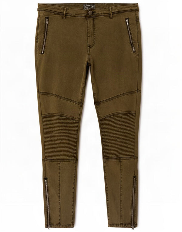 Pantaloni chino slim pentru femei Superdry XL W36 L26 Kaki Viscose