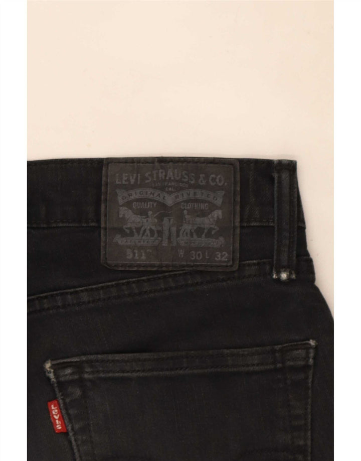 Pantaloni scurți Levi's 511 Denim W30 Medium Black Bumbac