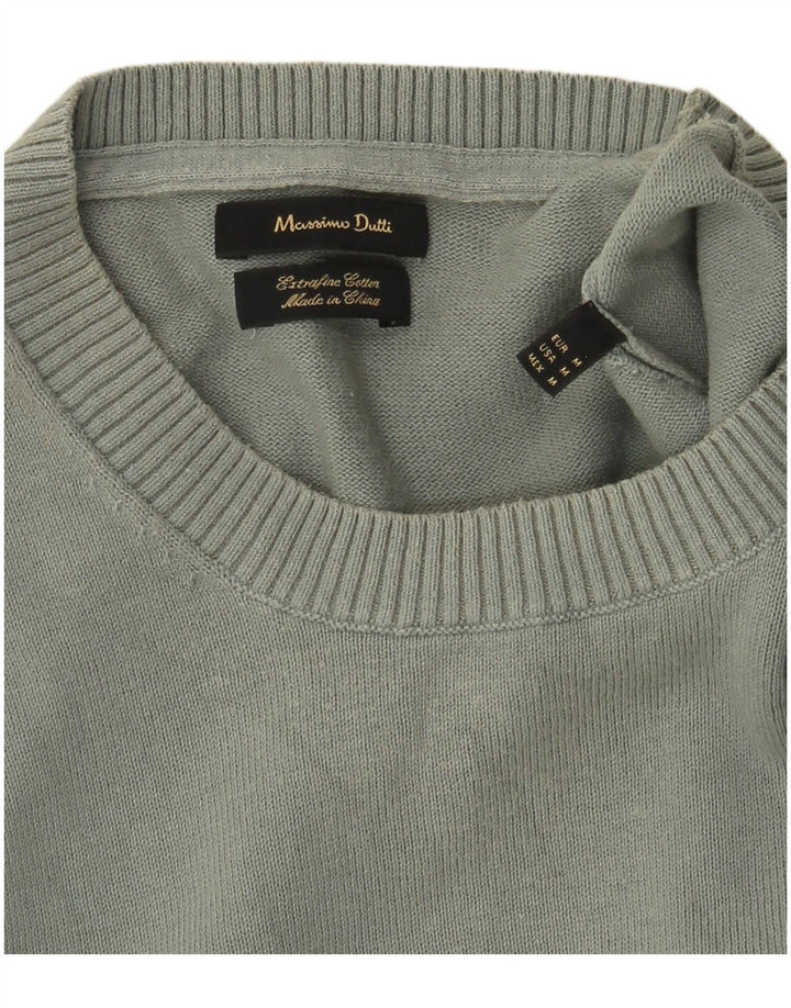 Pulover Massimo Dutti pentru bărbați, cu decolteu, verde mediu