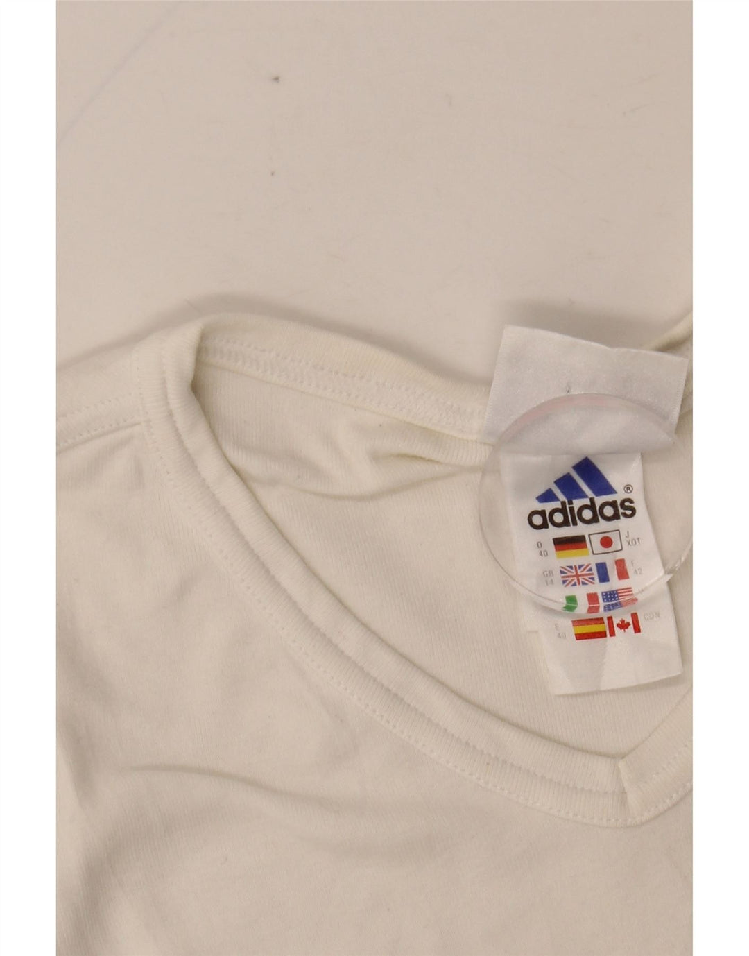 ADIDAS Tricou pentru femei Top UK 14 Medium White Bumbac