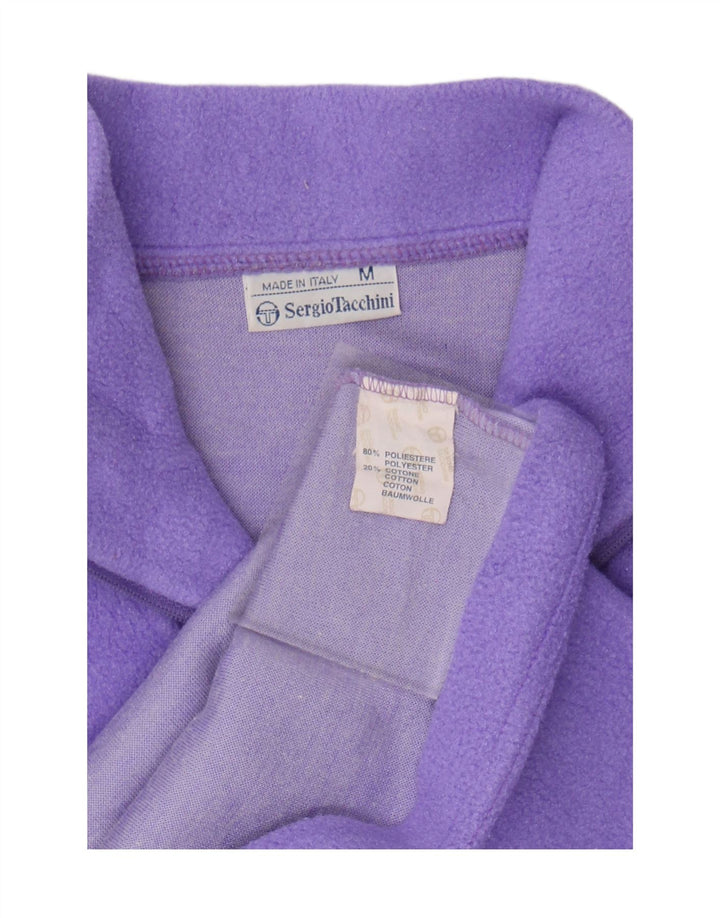 Pulover din lână pentru femei Sergio Tacchini, cu fermoar și gât, UK 14 Poliester violet mediu