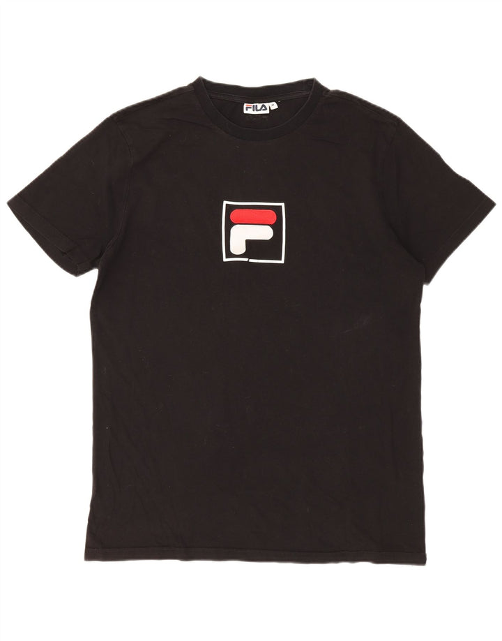 Tricou grafic Fila pentru bărbați Top Medium Negru Bumbac