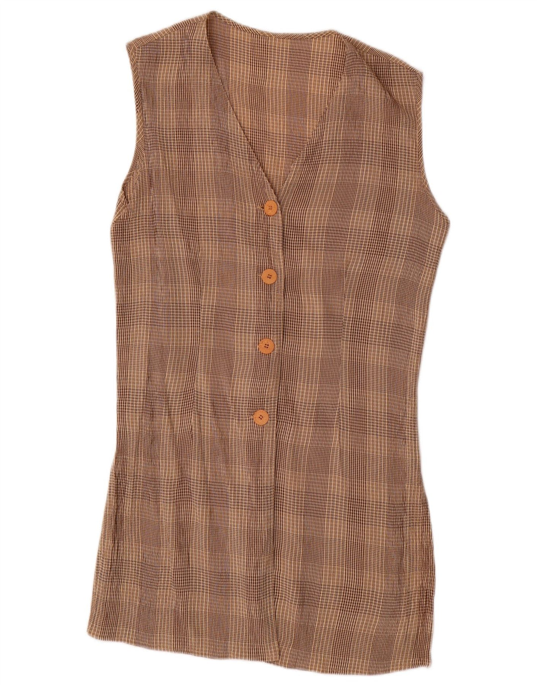 Set 2 piese pentru femei VINTAGE 4 nasturi UK 10 mic W28 maro Check Acetat