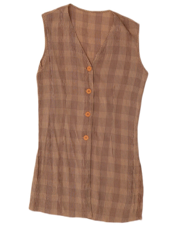 Set 2 piese pentru femei VINTAGE 4 nasturi UK 10 mic W28 maro Check Acetat