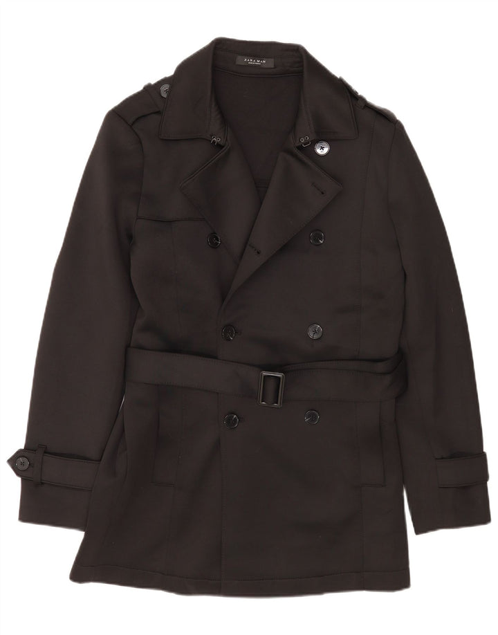 Trench pentru bărbați Zara UK 38 Poliester mediu negru