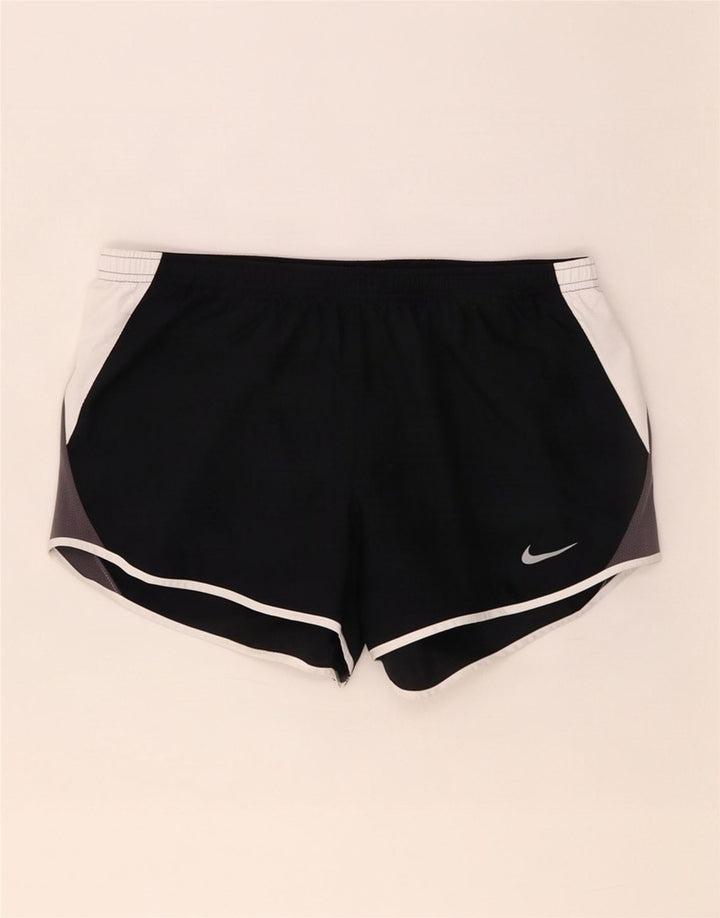 Pantaloni scurți sport Nike Dri Fit pentru femei UK 14 Medium Black Colorblock Poliester